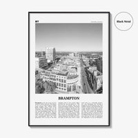 Brampton Print Black and White, Brampton Wall Art, Brampton Poster, Brampton Photo, Brampton Wall Décor, Brampton Map, Ontario, Canada