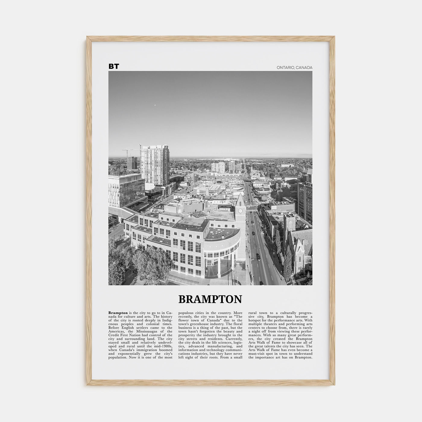 Brampton Travel B&W Poster