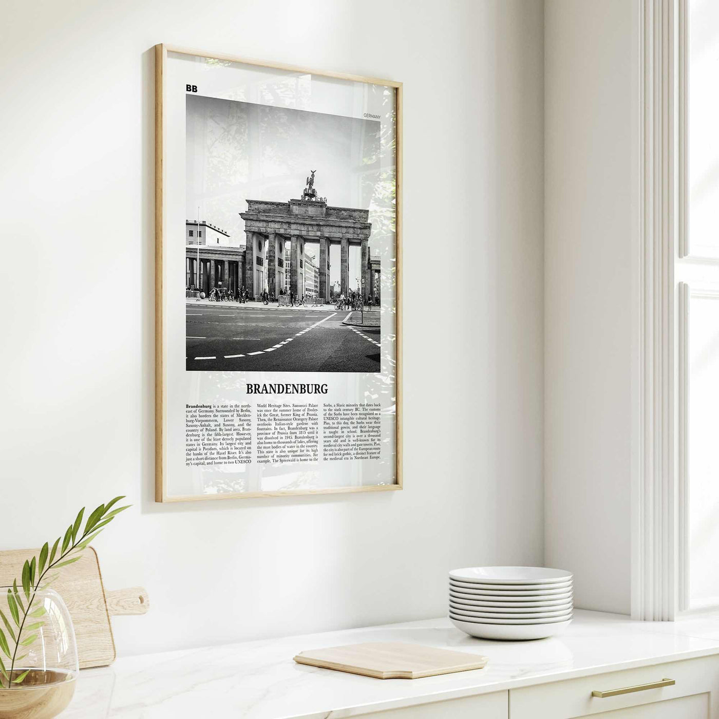 Brandenburg Print Black and White, Brandenburg Wall Art, Brandenburg Poster, Brandenburg Photo, Brandenburg Wall Décor, Brandenburg Map