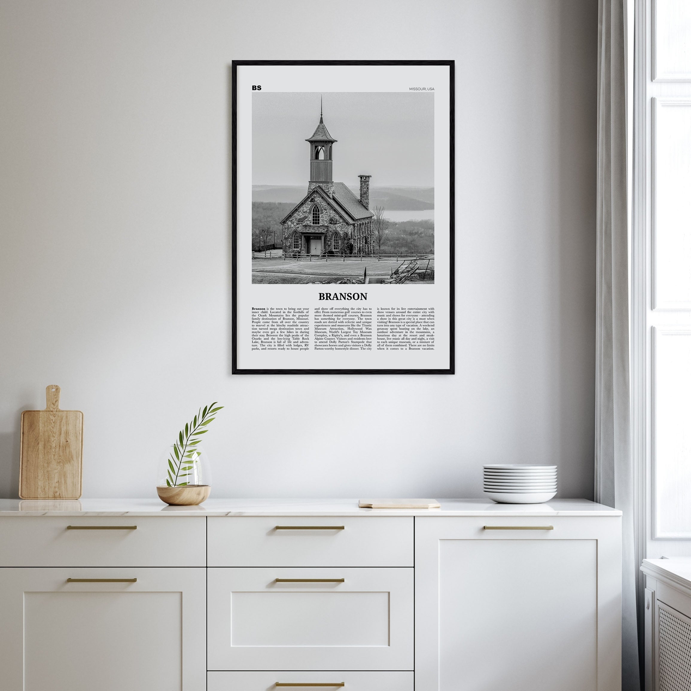Branson Travel B&W Poster