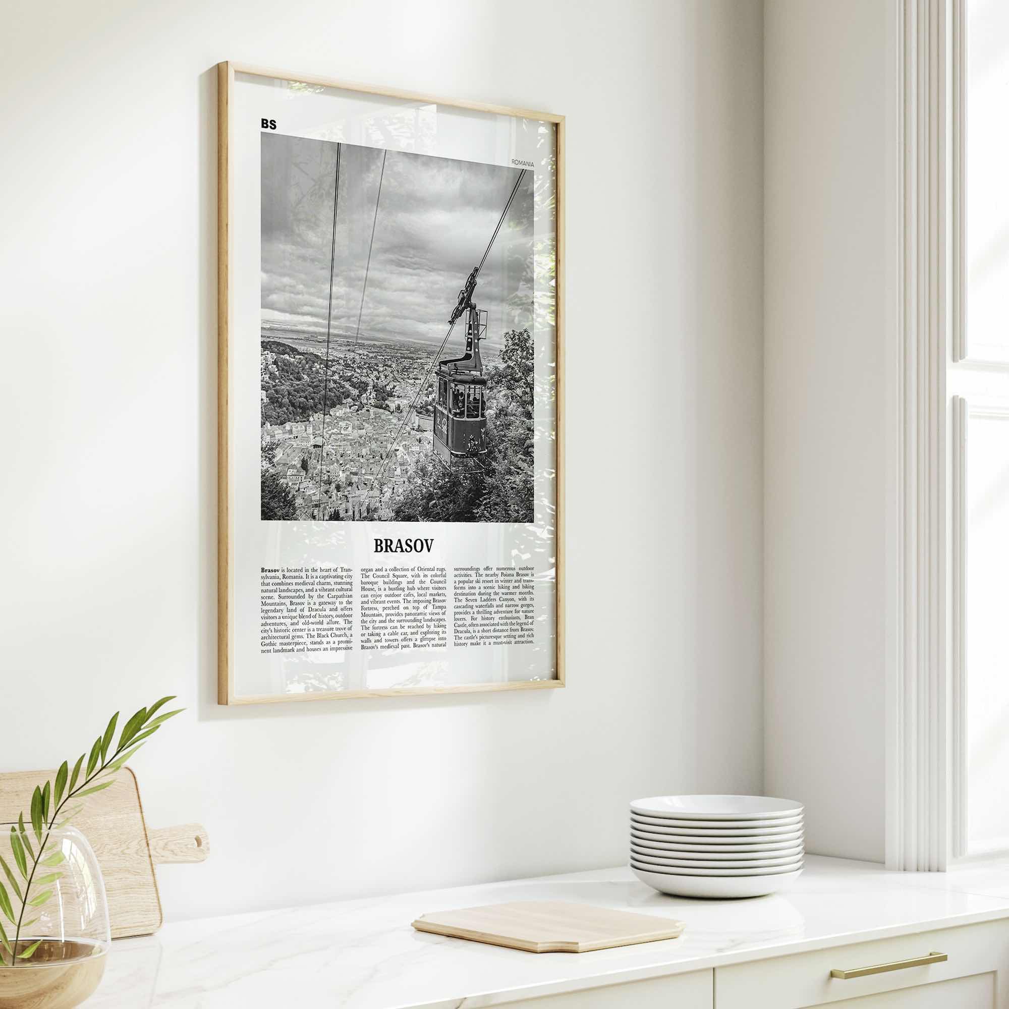 Brasov Print Black and White, Brasov Wall Art, Brasov Poster, Brasov Photo, Brasov Wall Décor, Brasov Map, Romania