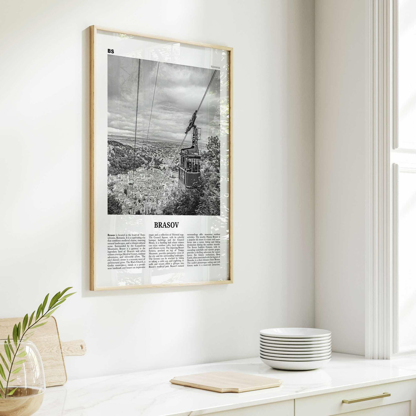 Brasov Print Black and White, Brasov Wall Art, Brasov Poster, Brasov Photo, Brasov Wall Décor, Brasov Map, Romania