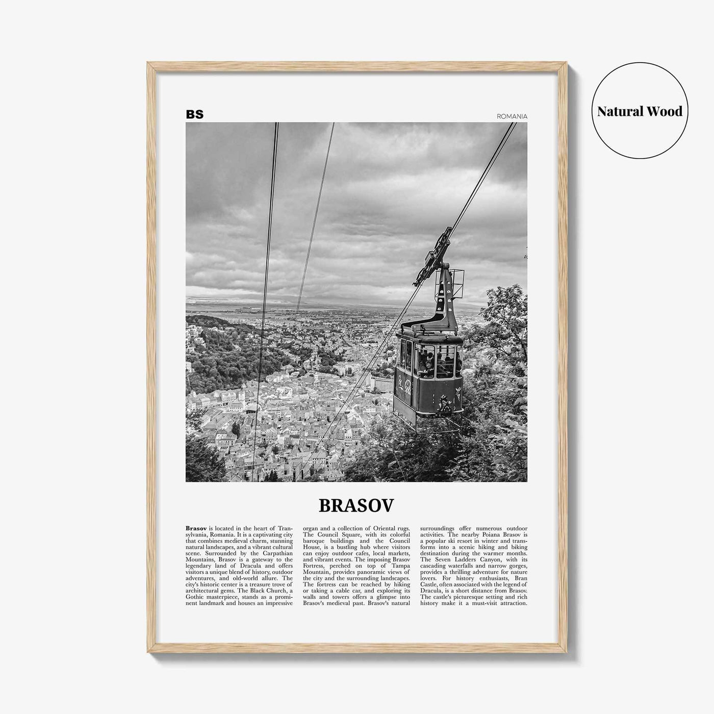 Brasov Print Black and White, Brasov Wall Art, Brasov Poster, Brasov Photo, Brasov Wall Décor, Brasov Map, Romania