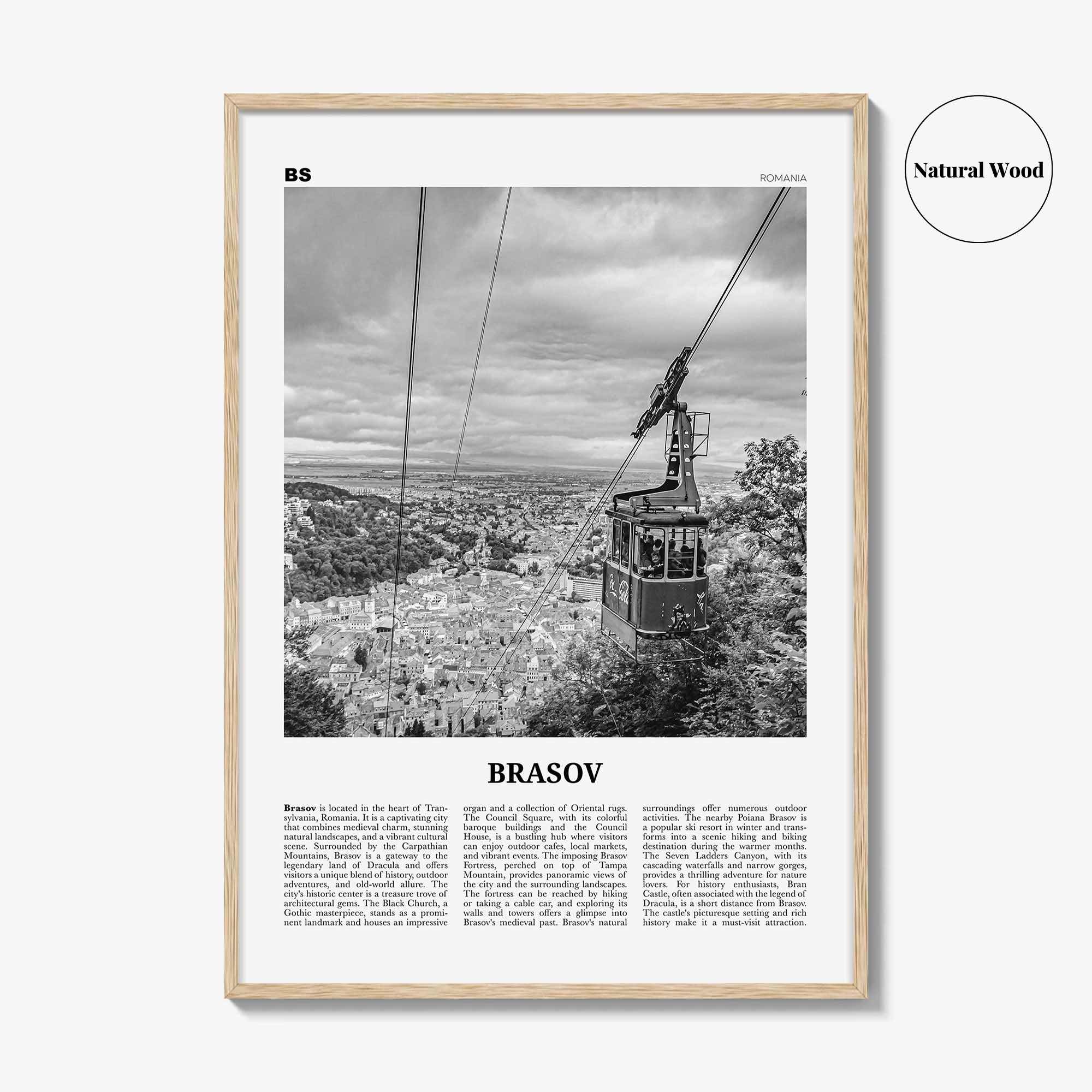 Brasov Print Black and White, Brasov Wall Art, Brasov Poster, Brasov Photo, Brasov Wall Décor, Brasov Map, Romania