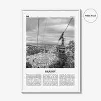 Brasov Print Black and White, Brasov Wall Art, Brasov Poster, Brasov Photo, Brasov Wall Décor, Brasov Map, Romania