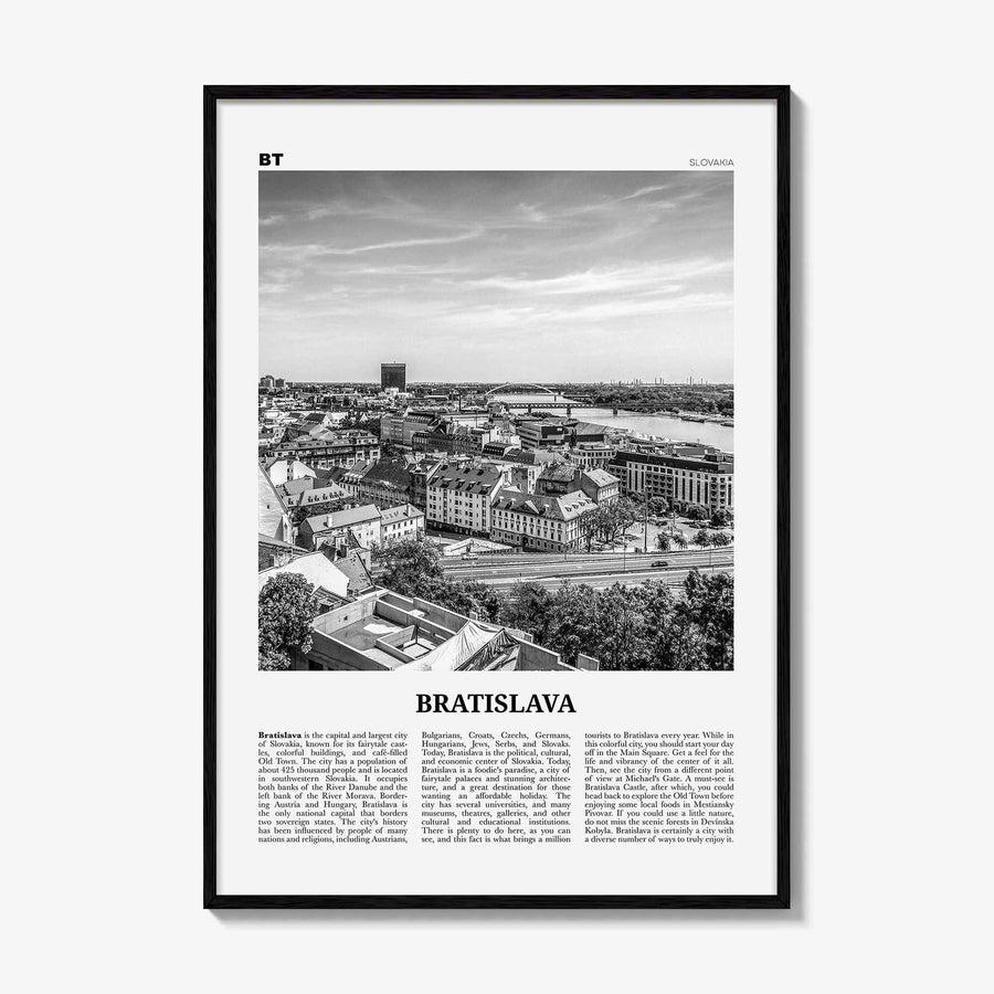 Bratislava Print Black and White, Bratislava Wall Art, Bratislava Poster, Bratislava Photo, Bratislava Wall Décor, Slovakia, Pressburg