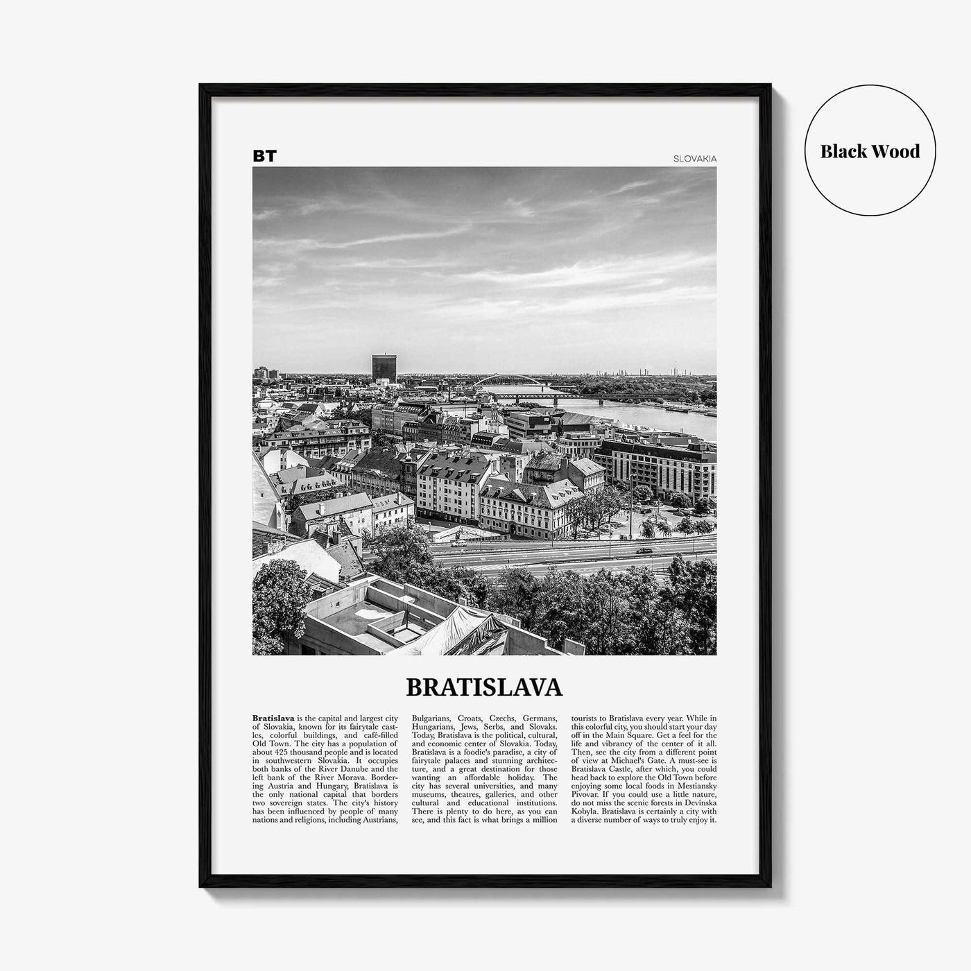 Bratislava Print Black and White, Bratislava Wall Art, Bratislava Poster, Bratislava Photo, Bratislava Wall Décor, Slovakia, Pressburg