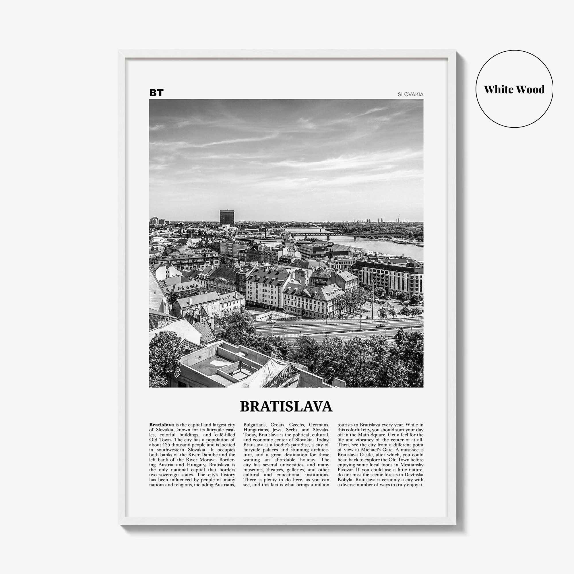 Bratislava Print Black and White, Bratislava Wall Art, Bratislava Poster, Bratislava Photo, Bratislava Wall Décor, Slovakia, Pressburg