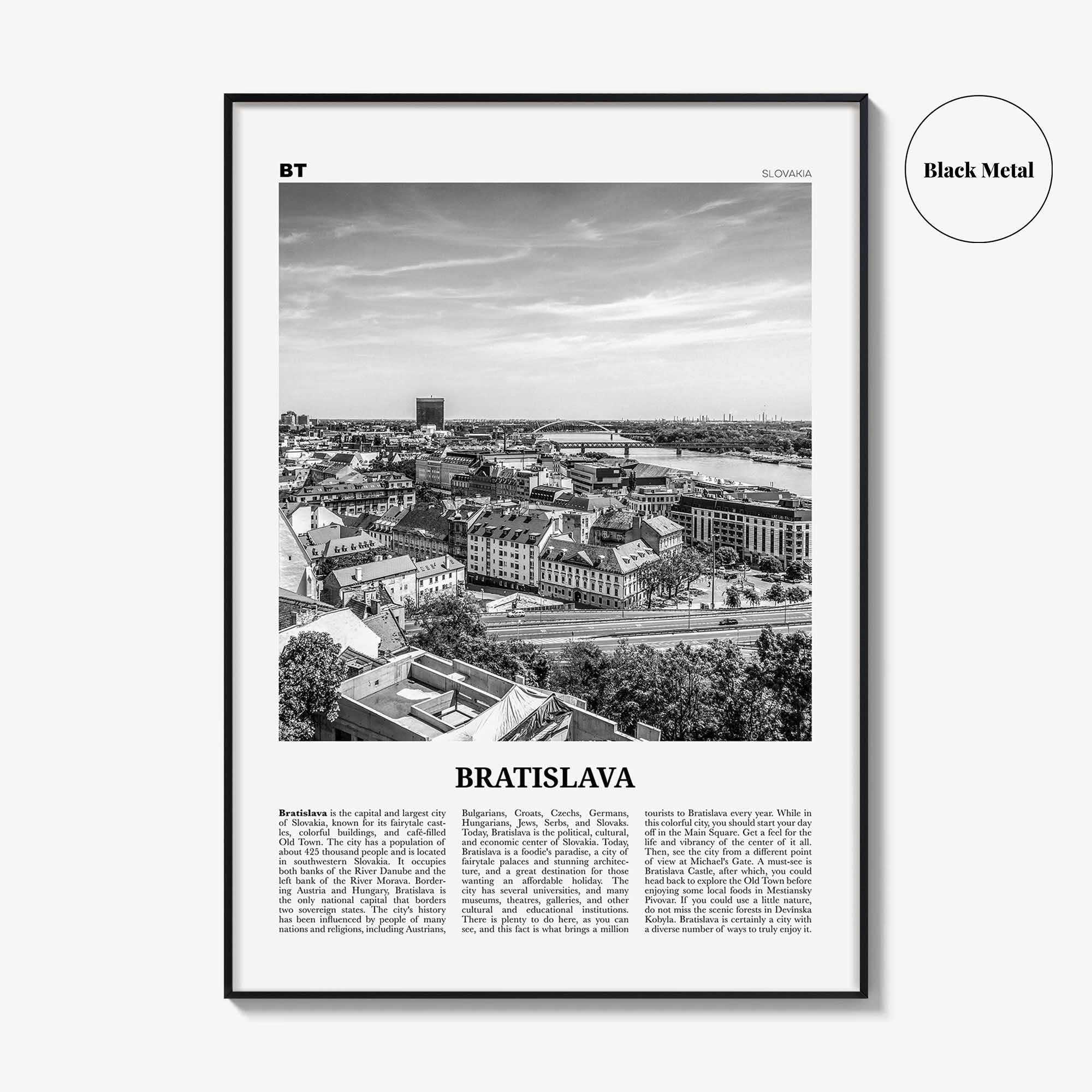 Bratislava Print Black and White, Bratislava Wall Art, Bratislava Poster, Bratislava Photo, Bratislava Wall Décor, Slovakia, Pressburg