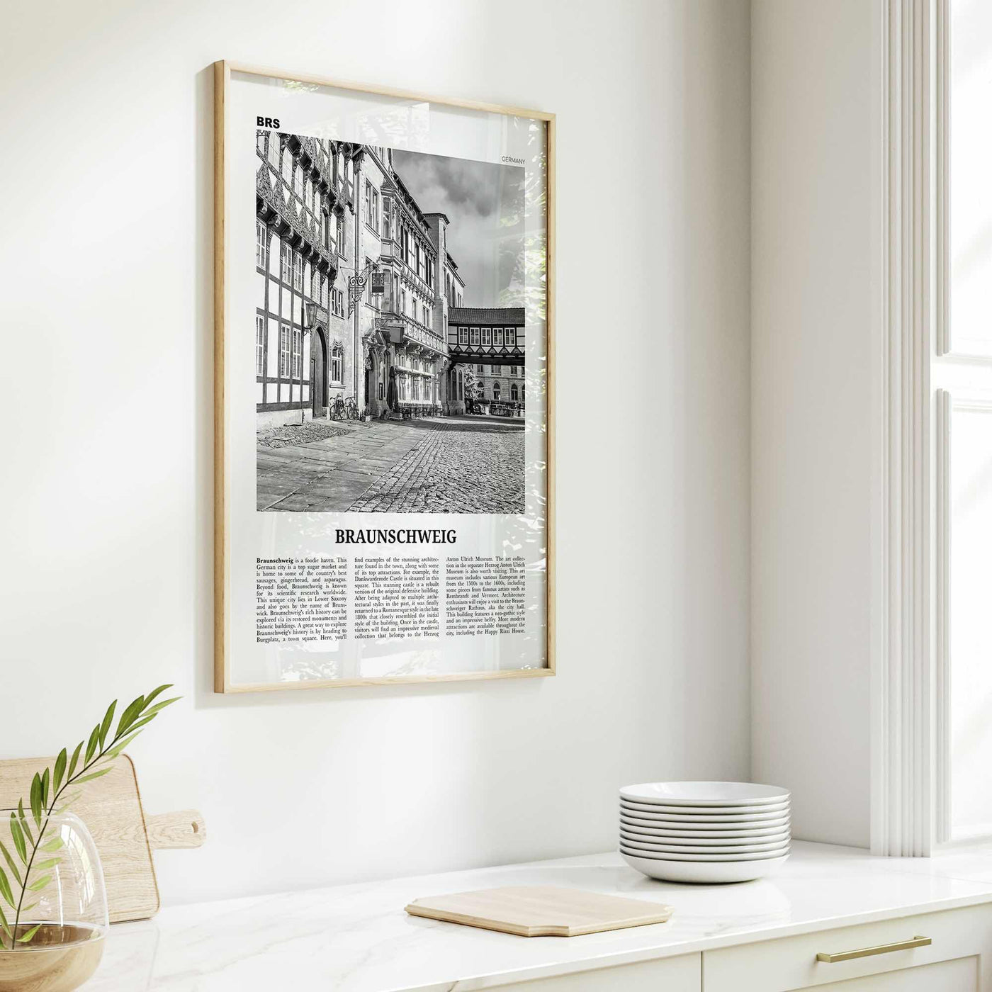 Braunschweig Print Black and White, Braunschweig Wall Art, Braunschweig Poster, Braunschweig Photo, Braunschweig Décor, Braunschweig Map