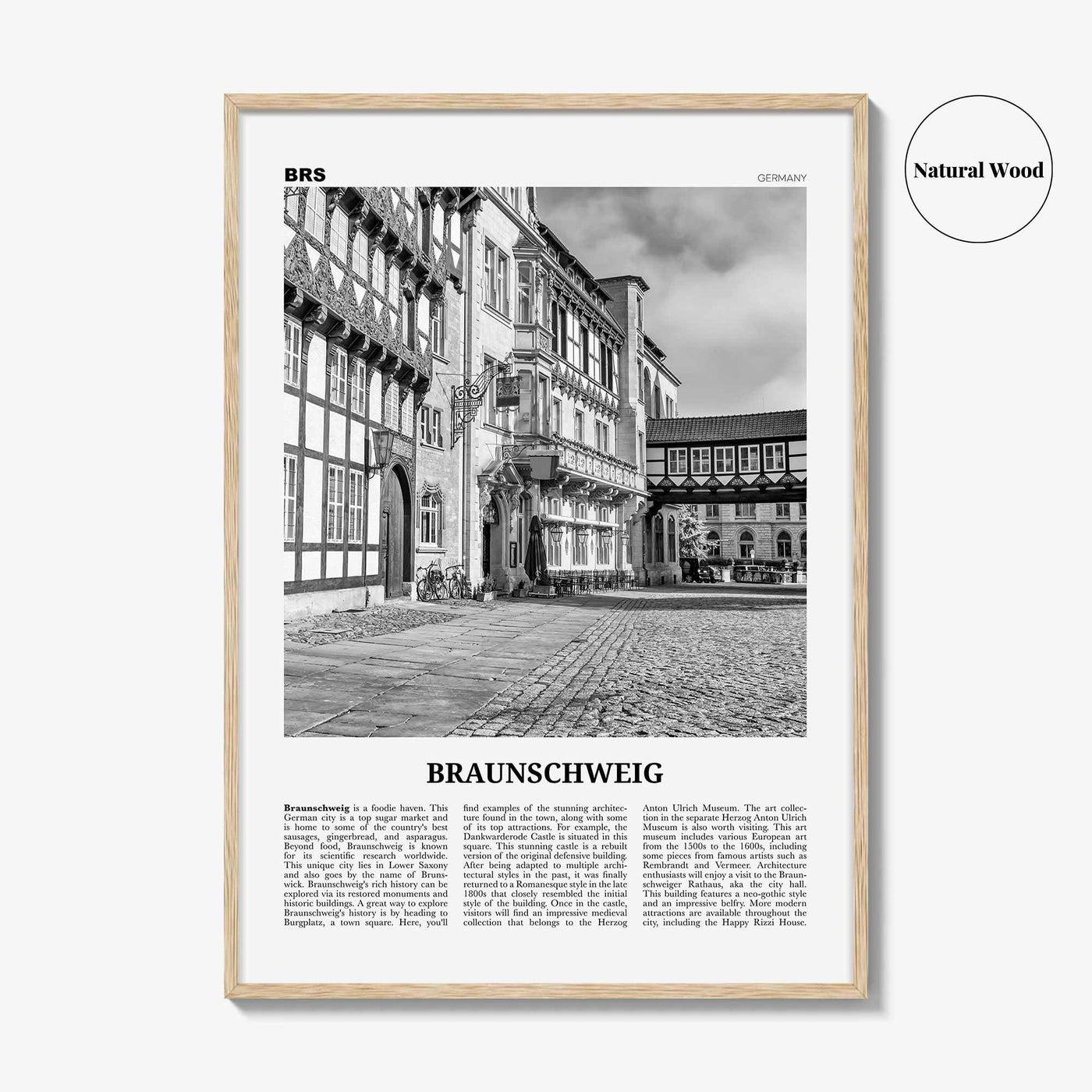 Braunschweig Print Black and White, Braunschweig Wall Art, Braunschweig Poster, Braunschweig Photo, Braunschweig Décor, Braunschweig Map