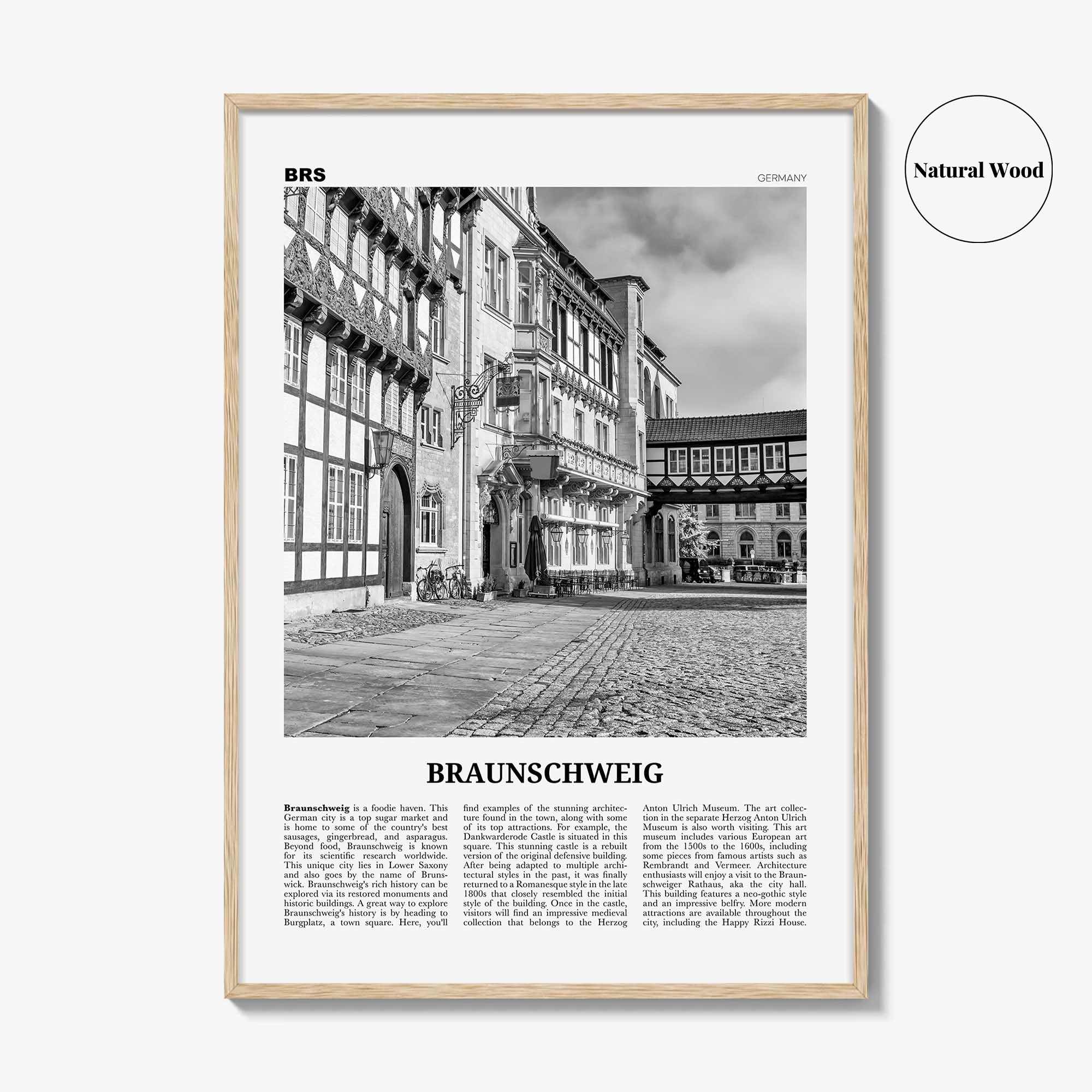 Braunschweig Print Black and White, Braunschweig Wall Art, Braunschweig Poster, Braunschweig Photo, Braunschweig Décor, Braunschweig Map