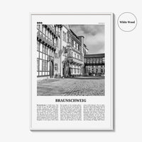 Braunschweig Print Black and White, Braunschweig Wall Art, Braunschweig Poster, Braunschweig Photo, Braunschweig Décor, Braunschweig Map