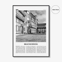 Braunschweig Print Black and White, Braunschweig Wall Art, Braunschweig Poster, Braunschweig Photo, Braunschweig Décor, Braunschweig Map