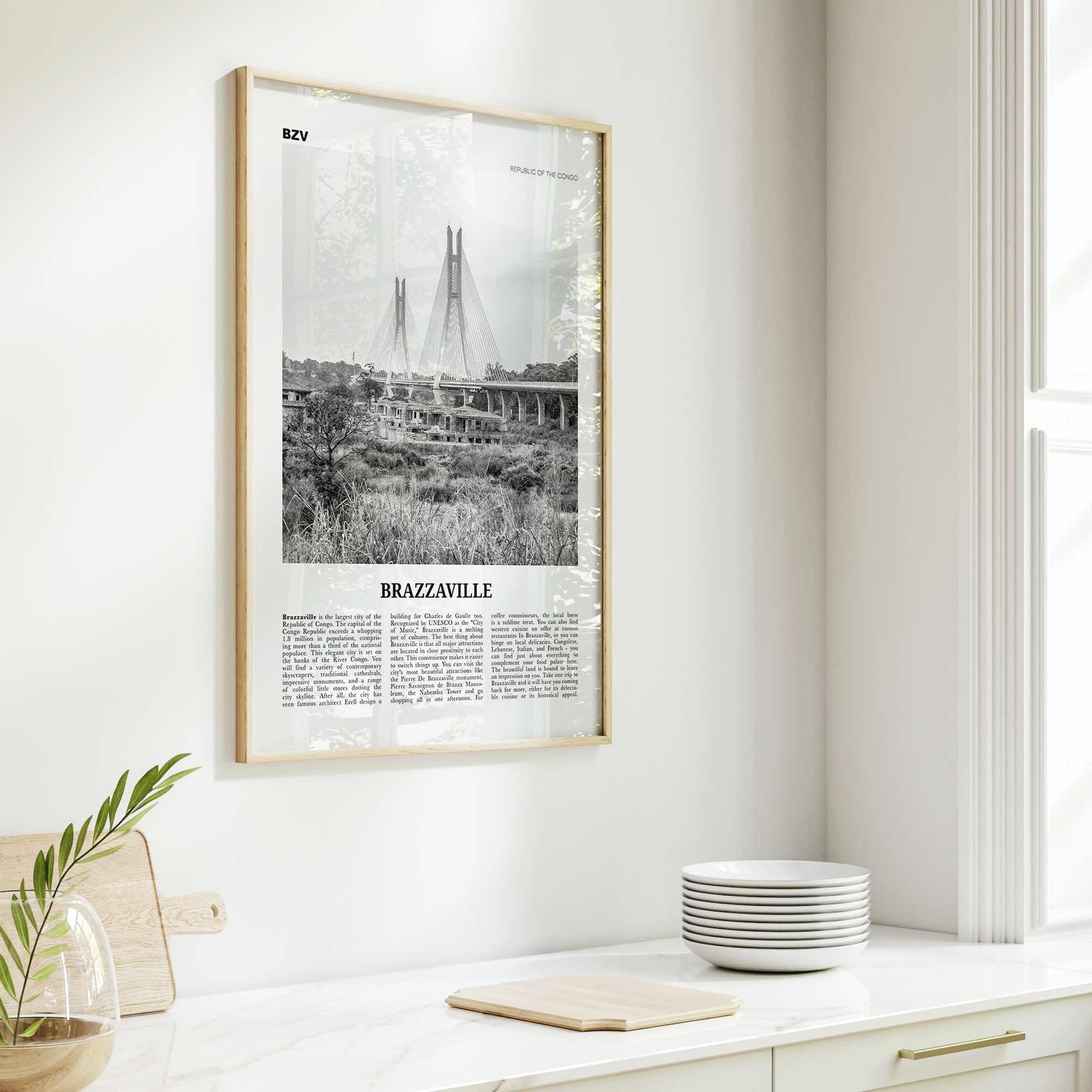 Brazzaville Print Black and White, Brazzaville Wall Art, Brazzaville Poster, Brazzaville Photo, Brazzaville Wall Décor, Kintamo, Mfoa, Congo