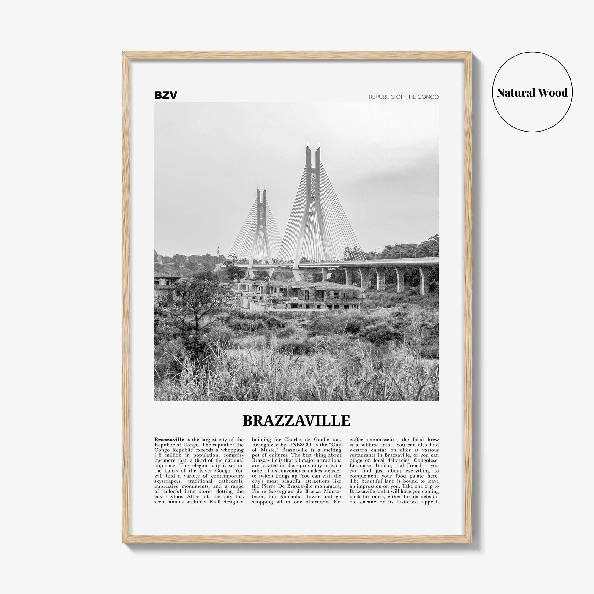 Brazzaville Print Black and White, Brazzaville Wall Art, Brazzaville Poster, Brazzaville Photo, Brazzaville Wall Décor, Kintamo, Mfoa, Congo