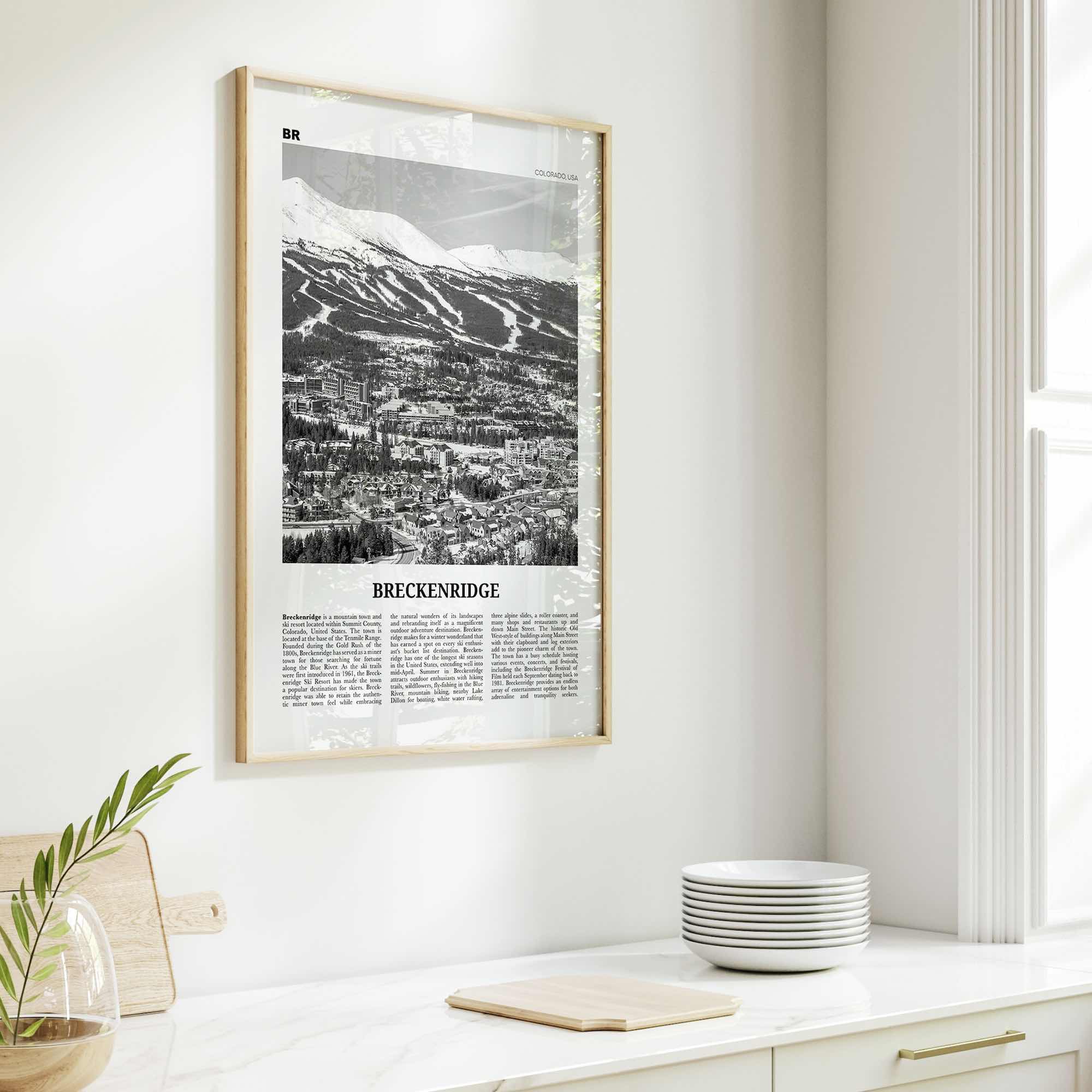 Breckenridge Print Black and White, Breckenridge Wall Art, Breckenridge Poster, Breckenridge Photo, Breckenridge Wall Décor, Colorado, USA
