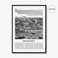 Breckenridge Print Black and White, Breckenridge Wall Art, Breckenridge Poster, Breckenridge Photo, Breckenridge Wall Décor, Colorado, USA