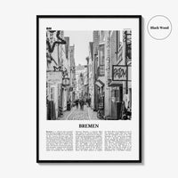 Bremen Print Black and White, Bremen Wall Art, Bremen Poster, Bremen Photo, Bremen Wall Décor, Germany, Deutschland