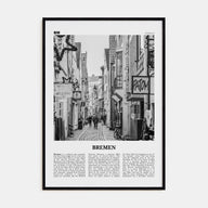 Bremen Travel B&W Poster