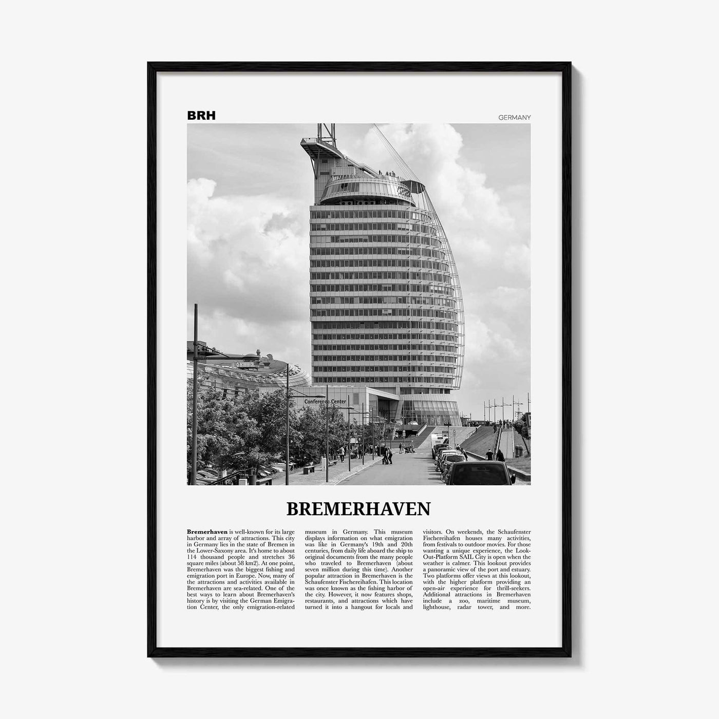 Bremerhaven Print Black and White, Bremerhaven Wall Art, Bremerhaven Poster, Bremerhaven Photo, Bremerhaven Wall Décor, Bremerhaven Map,