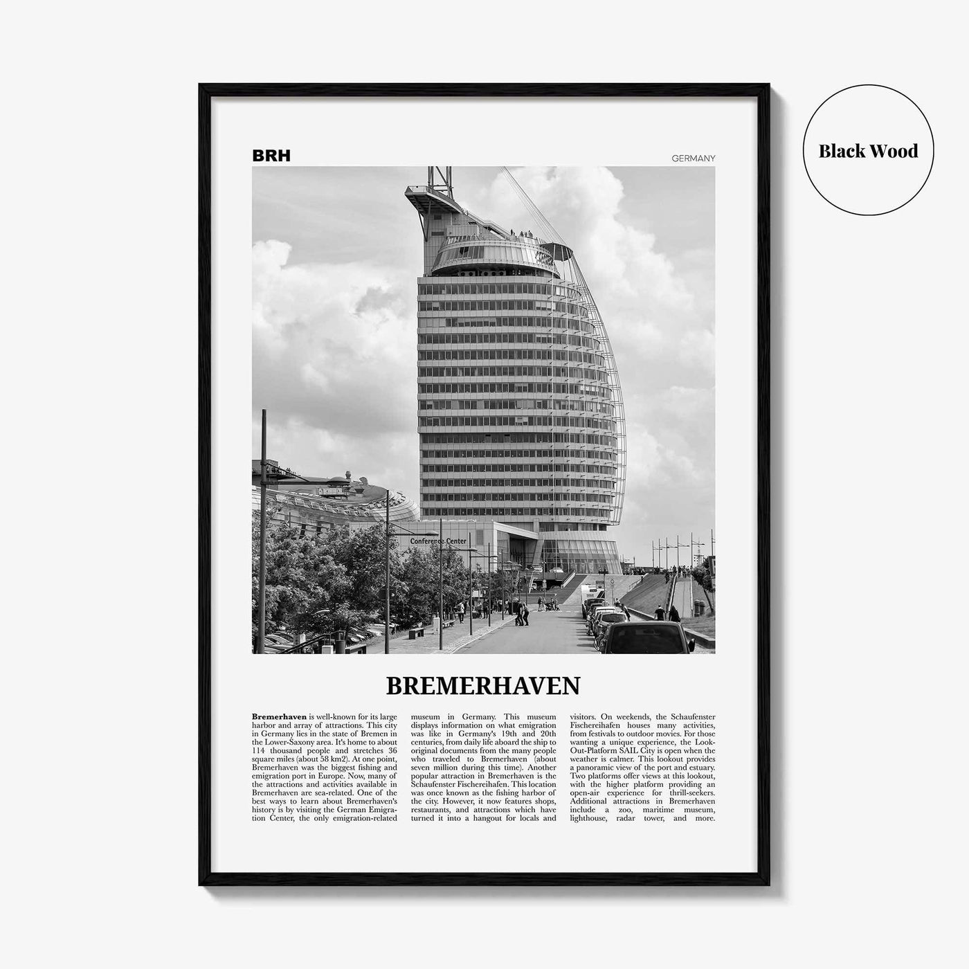 Bremerhaven Print Black and White, Bremerhaven Wall Art, Bremerhaven Poster, Bremerhaven Photo, Bremerhaven Wall Décor, Bremerhaven Map,