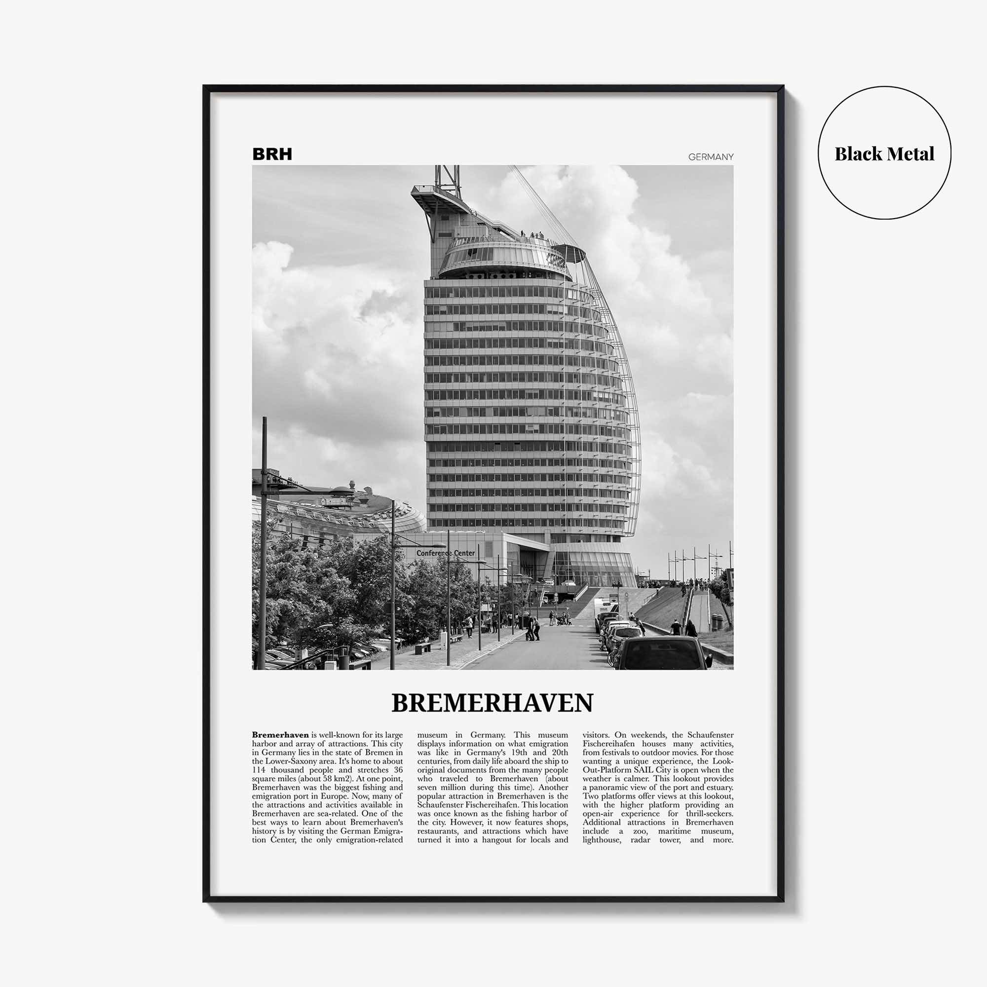 Bremerhaven Print Black and White, Bremerhaven Wall Art, Bremerhaven Poster, Bremerhaven Photo, Bremerhaven Wall Décor, Bremerhaven Map,