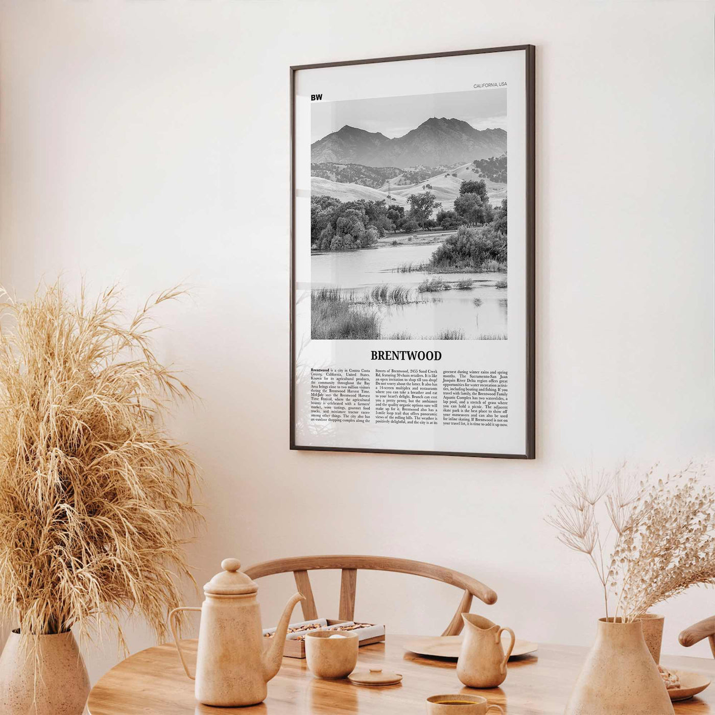 Brentwood Print Black and White, Brentwood Wall Art, Brentwood Poster, Brentwood Photo, Brentwood Wall Décor, California, USA, United States