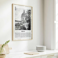 Brescia Print Black and White, Brescia Wall Art, Brescia Poster, Brescia Photo, Brescia Wall Décor, Brescia Map, Italy