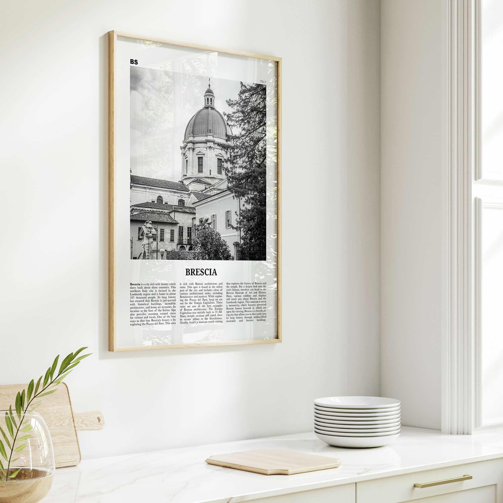 Brescia Print Black and White, Brescia Wall Art, Brescia Poster, Brescia Photo, Brescia Wall Décor, Brescia Map, Italy