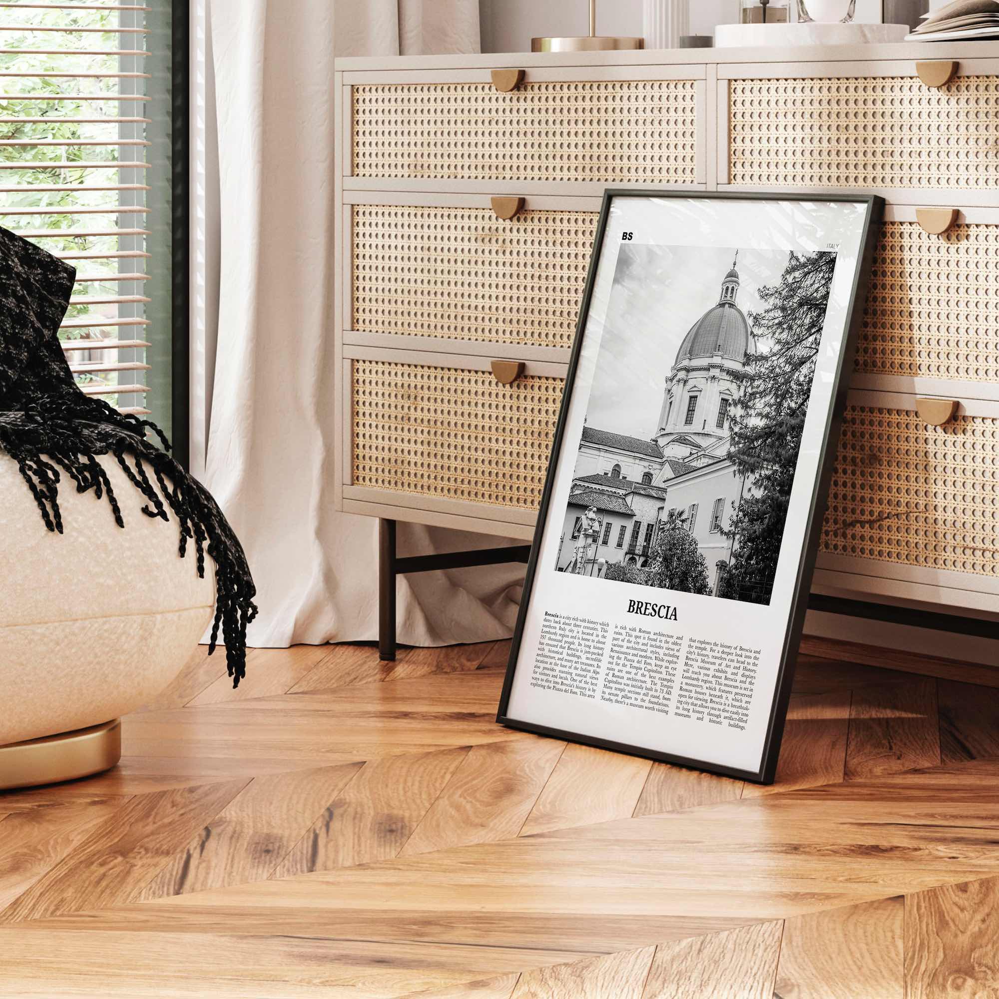 Brescia Print Black and White, Brescia Wall Art, Brescia Poster, Brescia Photo, Brescia Wall Décor, Brescia Map, Italy