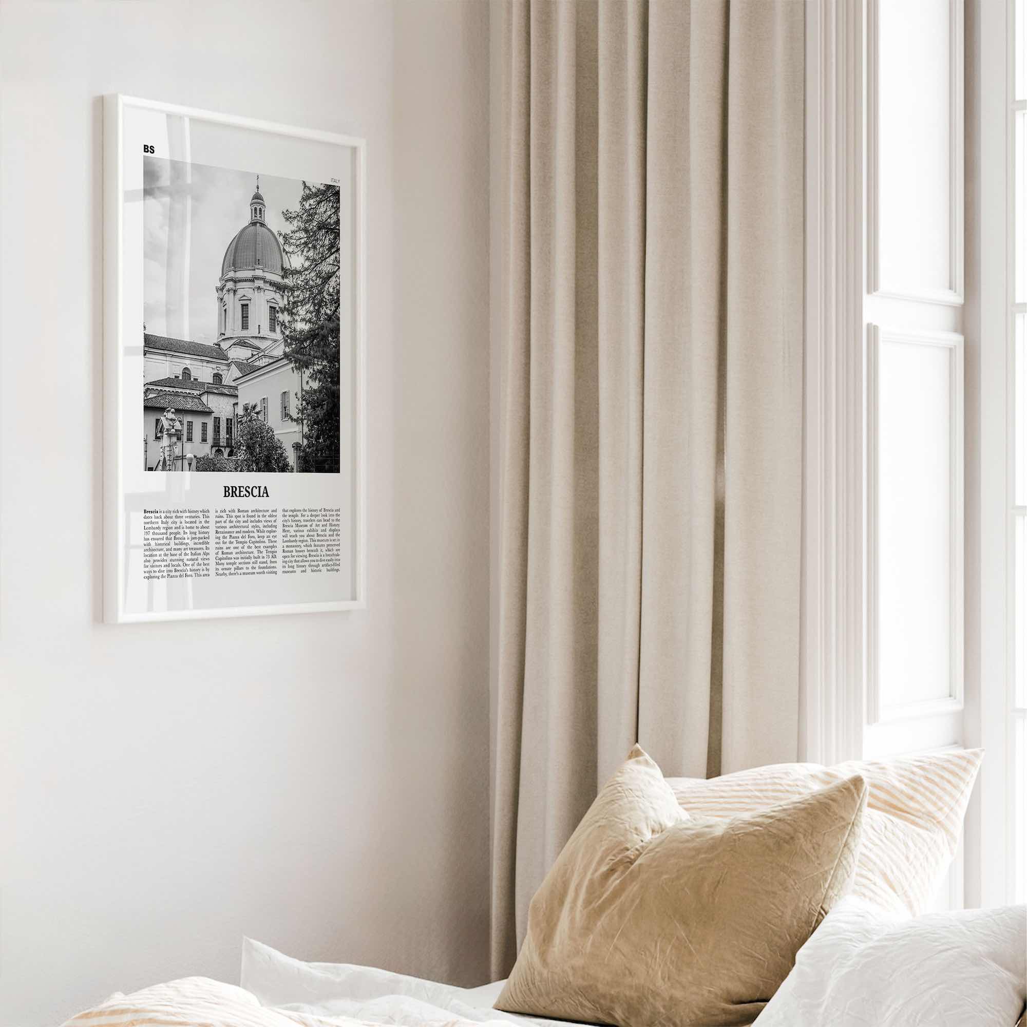 Brescia Print Black and White, Brescia Wall Art, Brescia Poster, Brescia Photo, Brescia Wall Décor, Brescia Map, Italy