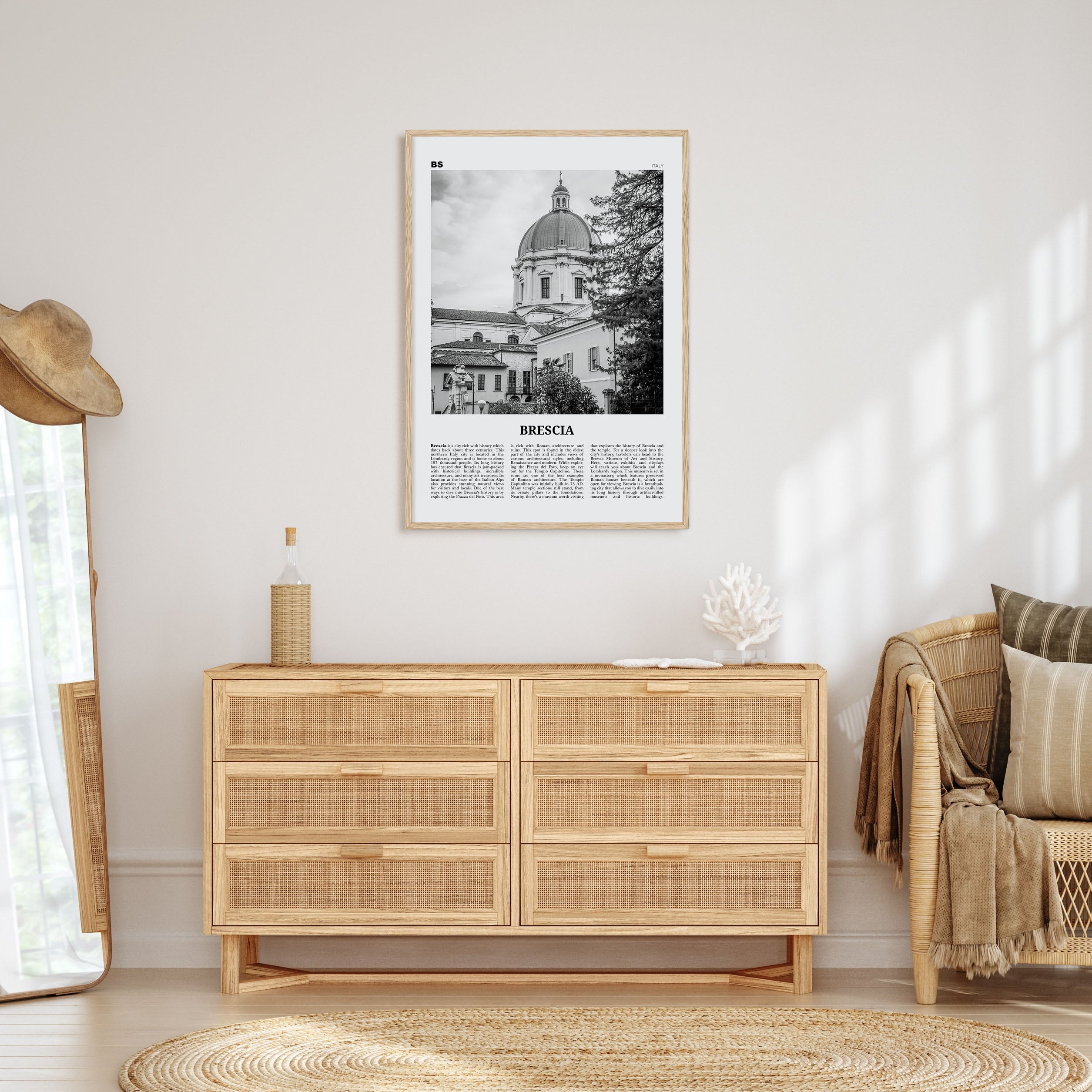 Brescia Travel B&W Poster