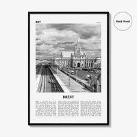 Brest Print Black and White, Brest Wall Art, Brest Poster, Brest Photo, Brest Wall Décor, Brest Map, France