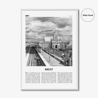 Brest Print Black and White, Brest Wall Art, Brest Poster, Brest Photo, Brest Wall Décor, Brest Map, France