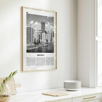 Brickell Print Black and White, Brickell Wall Art, Brickell Poster, Brickell Photo, Brickell Wall Décor, Brickell Map, Miami, Florida