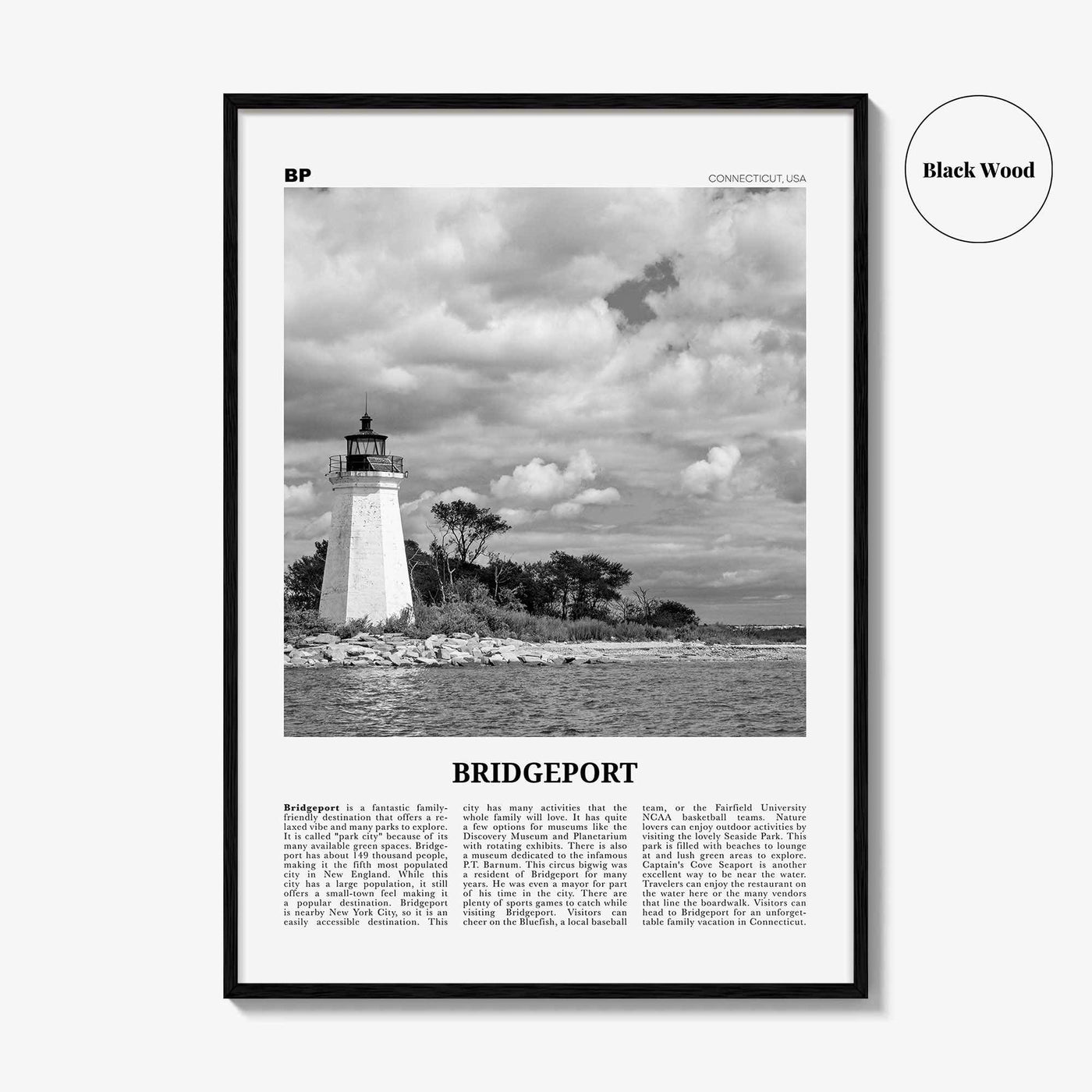 Bridgeport Print Black and White, Bridgeport Wall Art, Bridgeport Poster, Bridgeport Photo, Bridgeport Décor, Bridgeport Map Connecticut USA