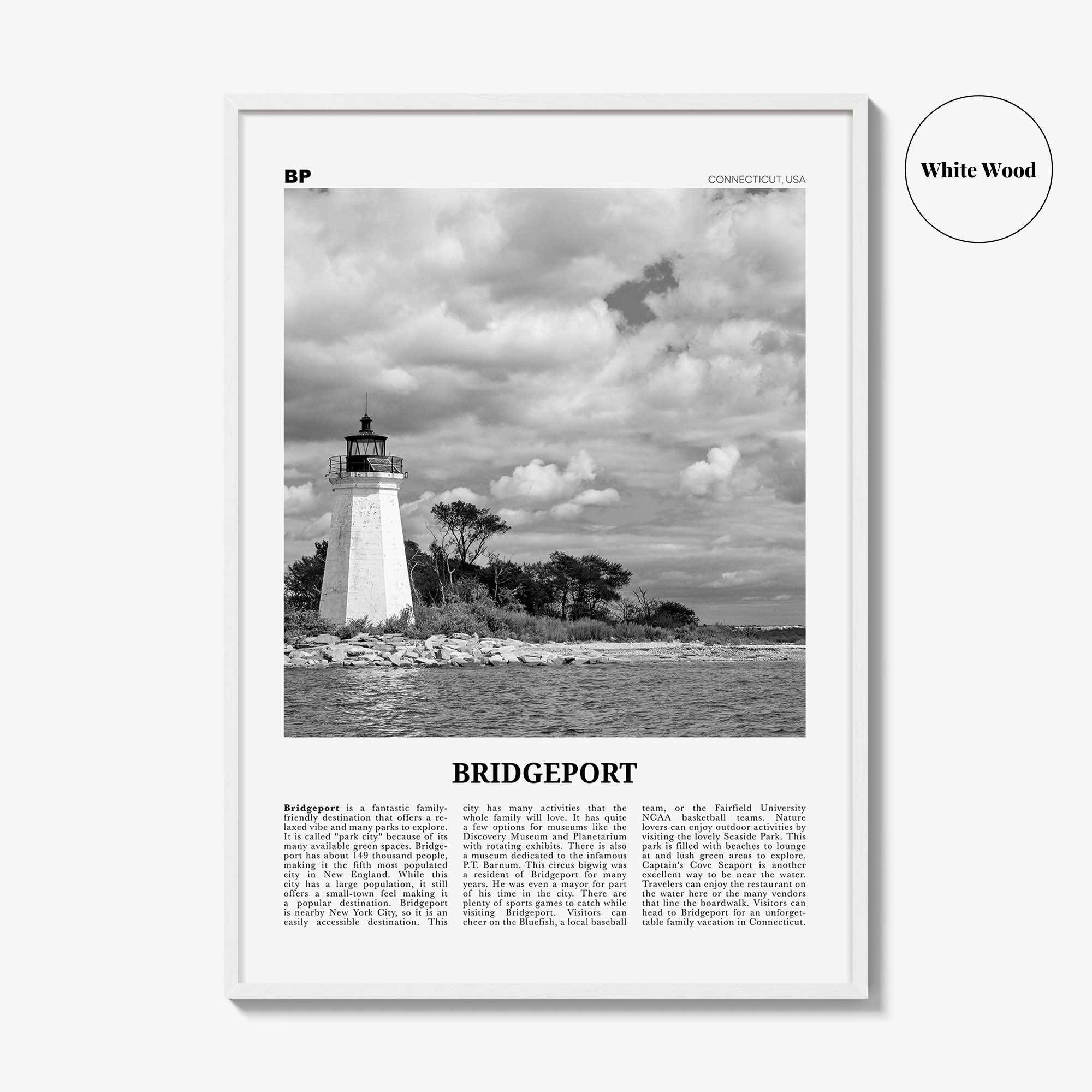 Bridgeport Print Black and White, Bridgeport Wall Art, Bridgeport Poster, Bridgeport Photo, Bridgeport Décor, Bridgeport Map Connecticut USA