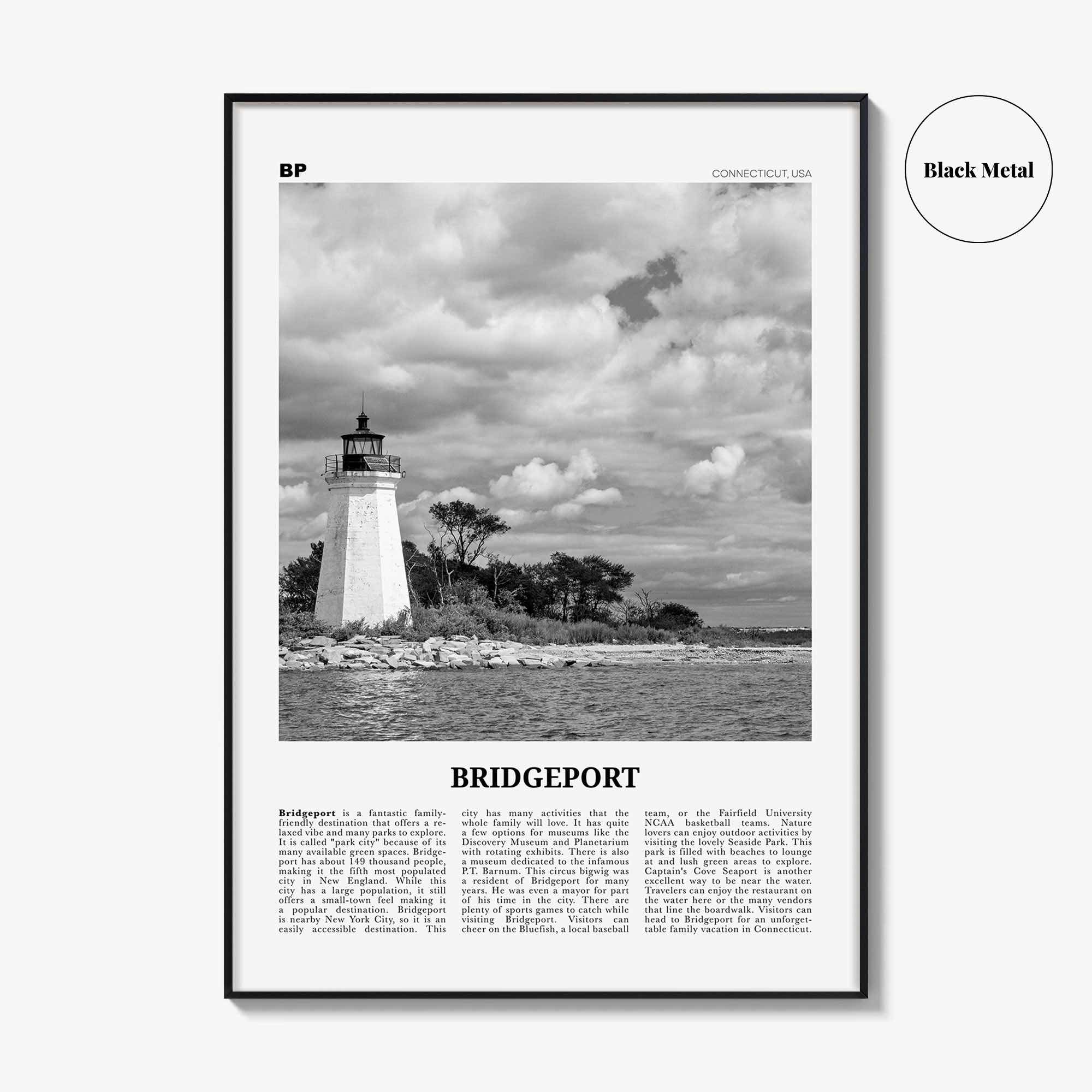 Bridgeport Print Black and White, Bridgeport Wall Art, Bridgeport Poster, Bridgeport Photo, Bridgeport Décor, Bridgeport Map Connecticut USA