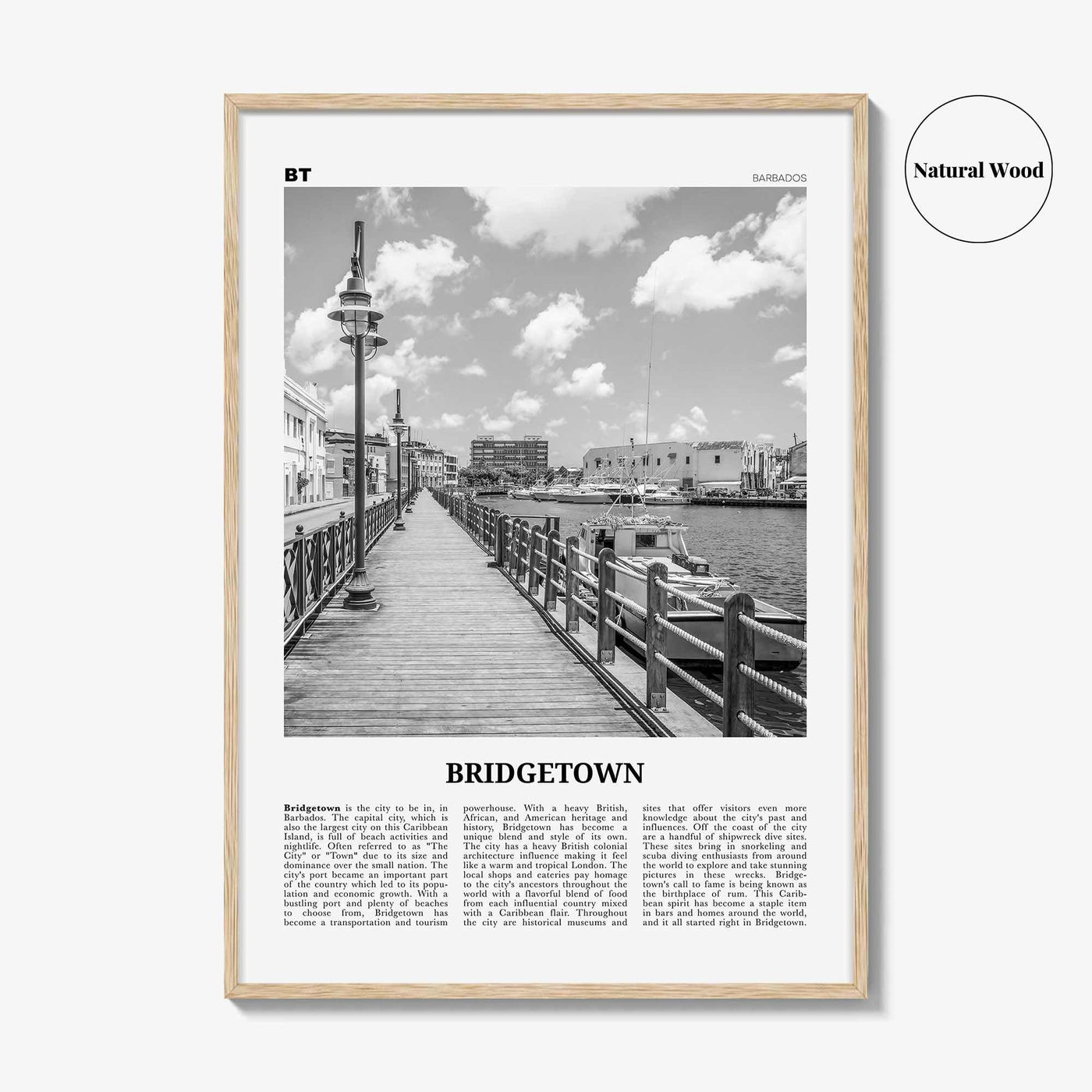 Bridgetown Print Black and White, Bridgetown Wall Art, Bridgetown Poster, Bridgetown Photo, Bridgetown Wall Décor, Bridgetown Map, Barbados