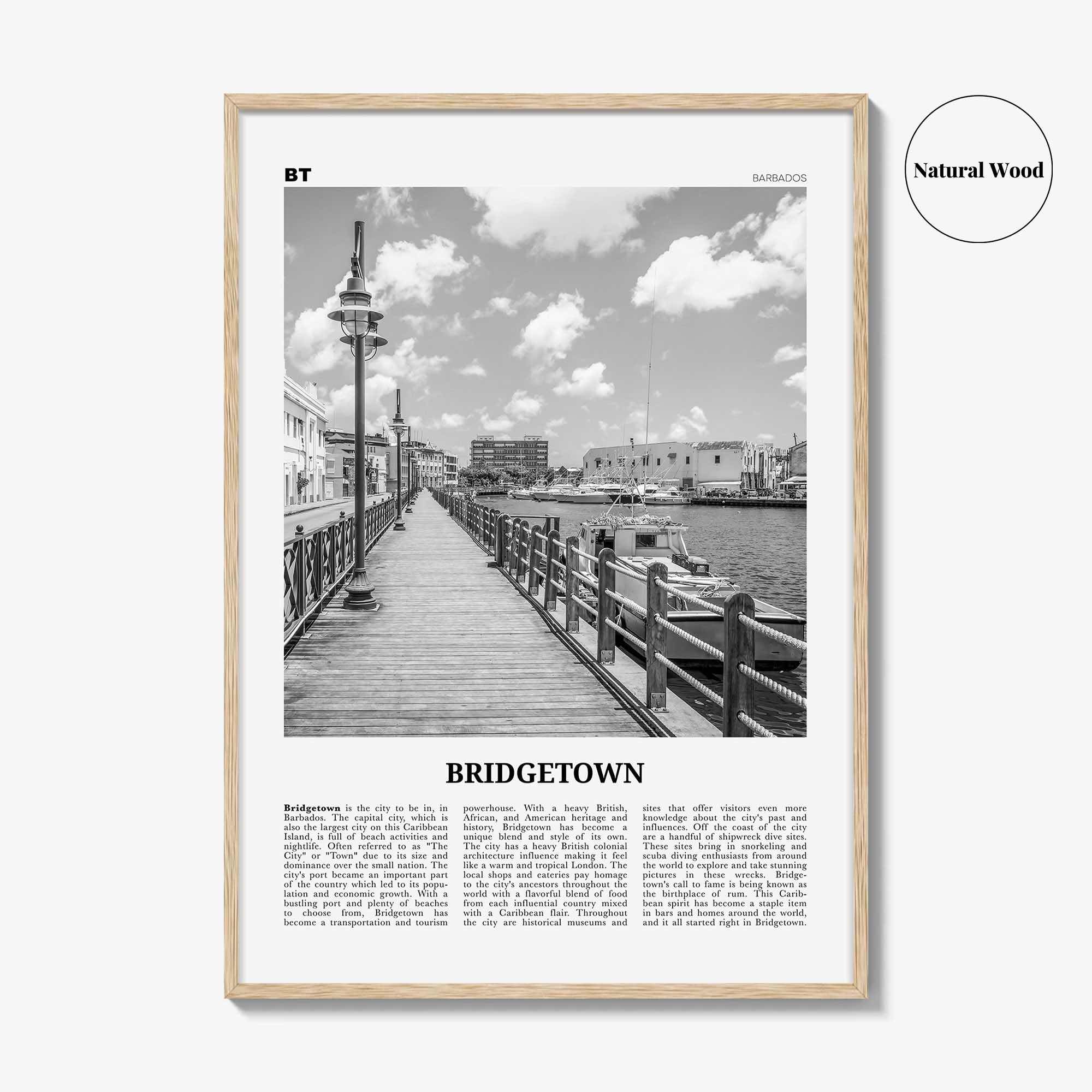 Bridgetown Print Black and White, Bridgetown Wall Art, Bridgetown Poster, Bridgetown Photo, Bridgetown Wall Décor, Bridgetown Map, Barbados