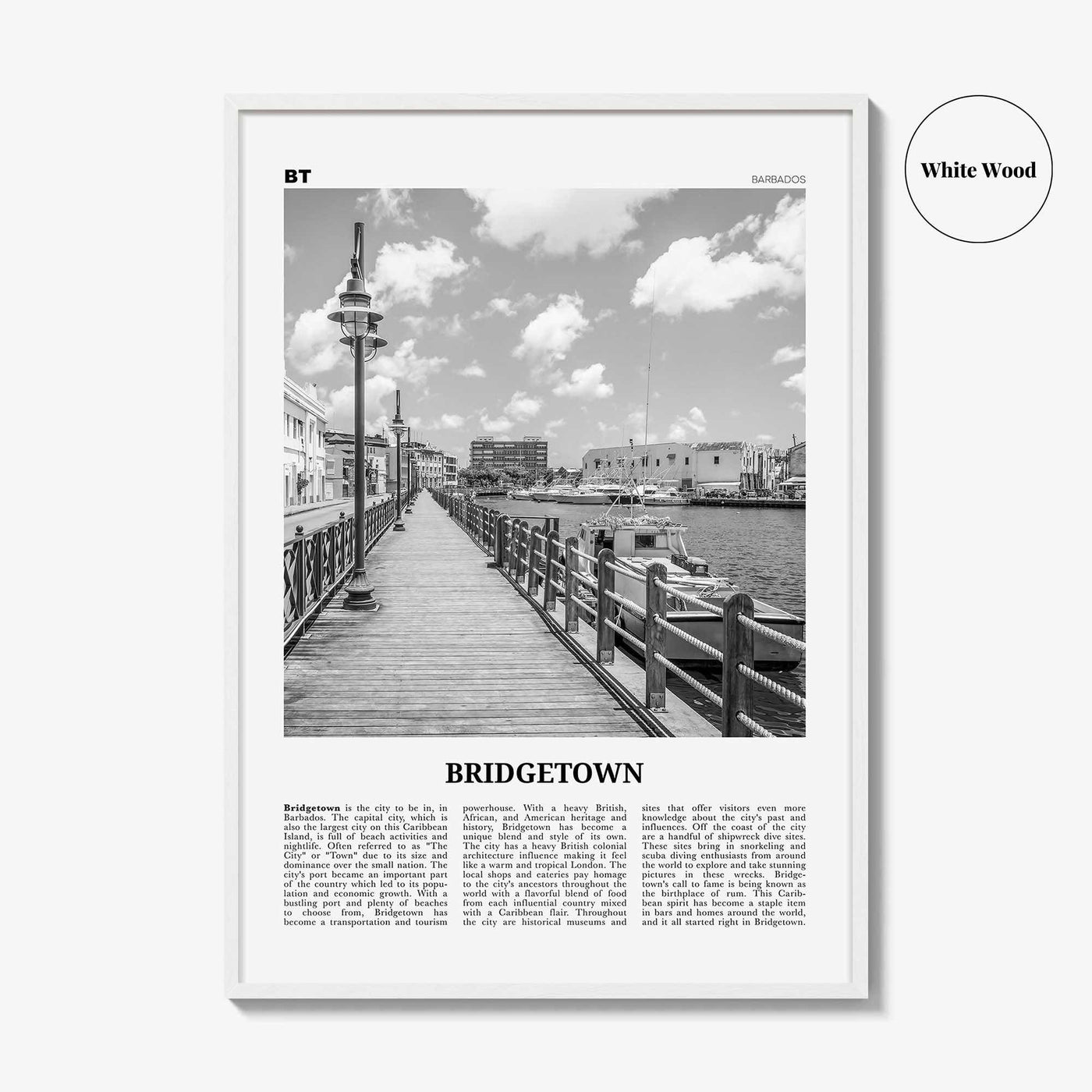 Bridgetown Print Black and White, Bridgetown Wall Art, Bridgetown Poster, Bridgetown Photo, Bridgetown Wall Décor, Bridgetown Map, Barbados