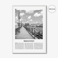 Bridgetown Print Black and White, Bridgetown Wall Art, Bridgetown Poster, Bridgetown Photo, Bridgetown Wall Décor, Bridgetown Map, Barbados