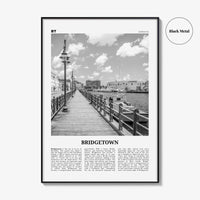 Bridgetown Print Black and White, Bridgetown Wall Art, Bridgetown Poster, Bridgetown Photo, Bridgetown Wall Décor, Bridgetown Map, Barbados