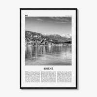 Brienz Print Black and White, Brienz Wall Art, Brienz Poster, Brienz Photo, Brienz Wall Décor, Brienz Map, Switzerland
