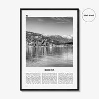 Brienz Print Black and White, Brienz Wall Art, Brienz Poster, Brienz Photo, Brienz Wall Décor, Brienz Map, Switzerland
