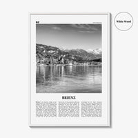 Brienz Print Black and White, Brienz Wall Art, Brienz Poster, Brienz Photo, Brienz Wall Décor, Brienz Map, Switzerland