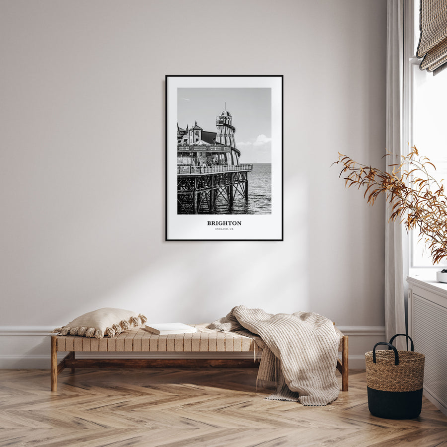 Brighton Portrait B&W Poster