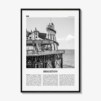Brighton Print Black and White, Brighton Wall Art, Brighton Poster, Brighton Photo, Hove, England, UK, United Kingdom, Europe