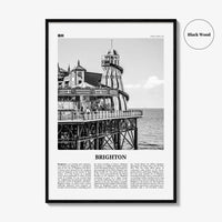 Brighton Print Black and White, Brighton Wall Art, Brighton Poster, Brighton Photo, Hove, England, UK, United Kingdom, Europe